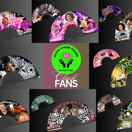 Custom Clack Fan 25x13 – Personalized Fan with Photo or Logo, Party Favor, Birthday, Wedding, Festival, Sports, Line Dance Gift, baby shower