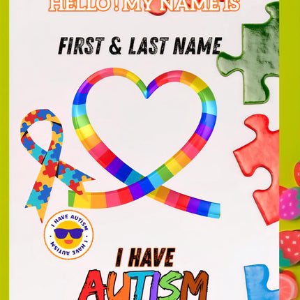 Personalized Autism ID Card, Emergency Medical Alert, Non Verbal Child Safety Tag, Special Needs Backpack Clip, Custom Photo ID badge