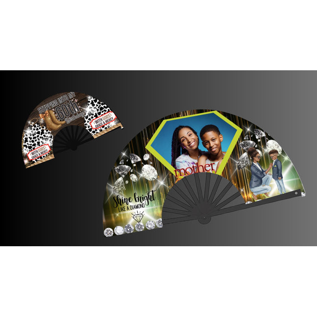 Custom Clack Fan 25x13 – Personalized Fan with Photo or Logo, Party Favor, Birthday, Wedding, Festival, Sports, Line Dance Gift, baby shower