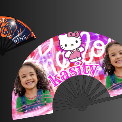 Custom Clack Fan 25x13 – Personalized Fan with Photo or Logo, Party Favor, Birthday, Wedding, Festival, Sports, Line Dance Gift, baby shower