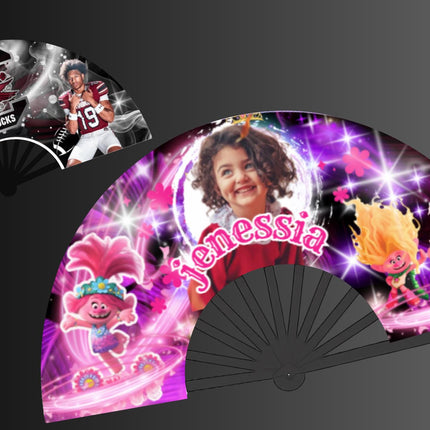 Custom Clack Fan 25x13 – Personalized Fan with Photo or Logo, Party Favor, Birthday, Wedding, Festival, Sports, Line Dance Gift, baby shower