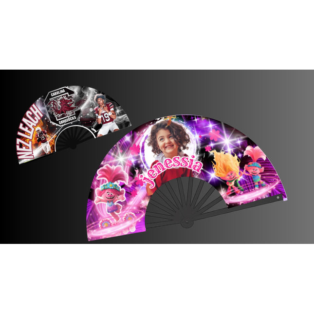 Custom Clack Fan 25x13 – Personalized Fan with Photo or Logo, Party Favor, Birthday, Wedding, Festival, Sports, Line Dance Gift, baby shower