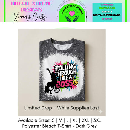 Rolling Like A Boss Tee: Wheelchair Diva T-Shirt, Disability Awareness Wheelie Shirt, Mobility Inclusion support tee