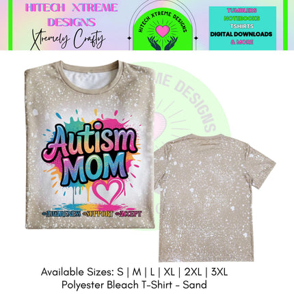 Autism Mom 2 Bleached Inclusion Shirt | Limited Edition Tee | Graphic Shirt | Unisex Adult Tee