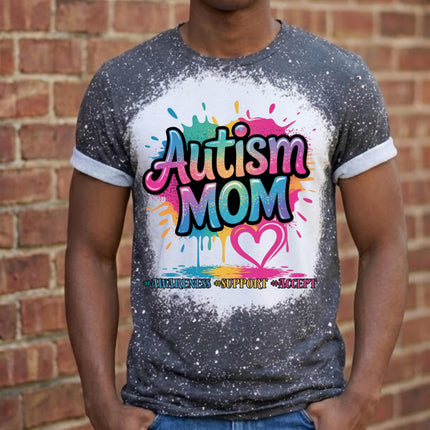 Autism Mom 2 Bleached Inclusion Shirt | Limited Edition Tee | Graphic Shirt | Unisex Adult Tee