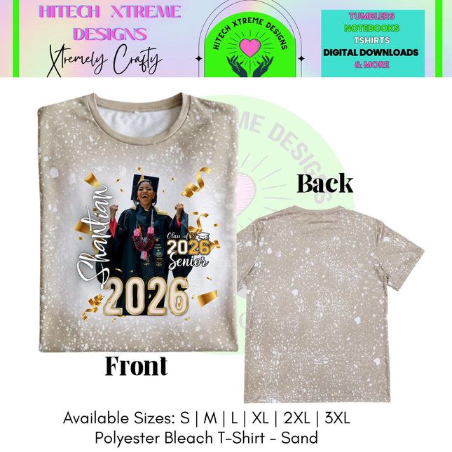 Class of 2026 (A) Graduation Shirt, Senior 2026 Personalized Photo Tee, Custom Graduate Shirt, High School or College Grad Gift