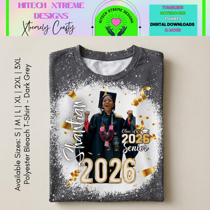 Class of 2026 (A) Graduation Shirt, Senior 2026 Personalized Photo Tee, Custom Graduate Shirt, High School or College Grad Gift
