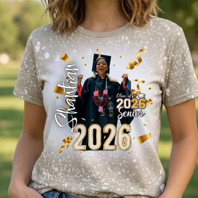 Class of 2026 (A) Graduation Shirt, Senior 2026 Personalized Photo Tee, Custom Graduate Shirt, High School or College Grad Gift