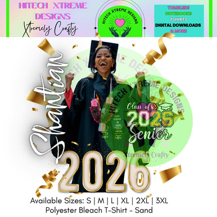 Class of 2026 (A) Graduation Shirt, Senior 2026 Personalized Photo Tee, Custom Graduate Shirt, High School or College Grad Gift