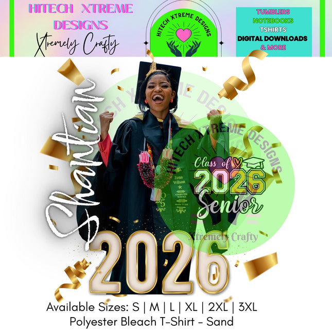 Class of 2026 (A) Graduation Shirt, Senior 2026 Personalized Photo Tee, Custom Graduate Shirt, High School or College Grad Gift
