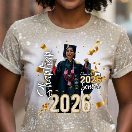 Class of 2026 (A) Graduation Shirt, Senior 2026 Personalized Photo Tee, Custom Graduate Shirt, High School or College Grad Gift