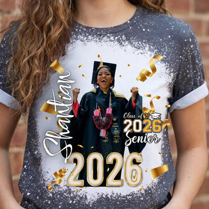 Class of 2026 (A) Graduation Shirt, Senior 2026 Personalized Photo Tee, Custom Graduate Shirt, High School or College Grad Gift