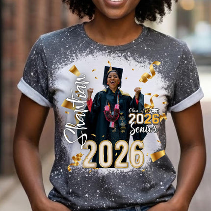 Class of 2026 (A) Graduation Shirt, Senior 2026 Personalized Photo Tee, Custom Graduate Shirt, High School or College Grad Gift
