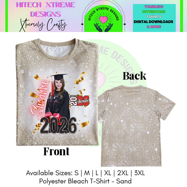 Class of 2026 (B) Graduation Shirt, Senior 2026 Personalized Photo Tee, Custom Graduate Shirt, High School or College Grad Gift