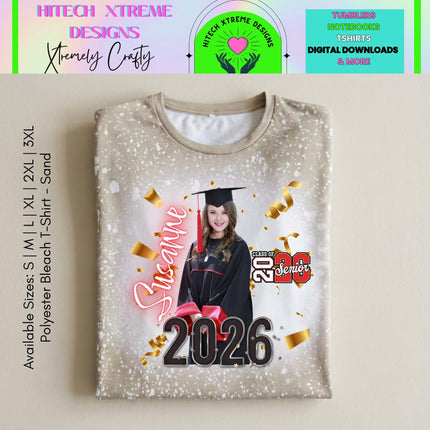 Class of 2026 (B) Graduation Shirt, Senior 2026 Personalized Photo Tee, Custom Graduate Shirt, High School or College Grad Gift