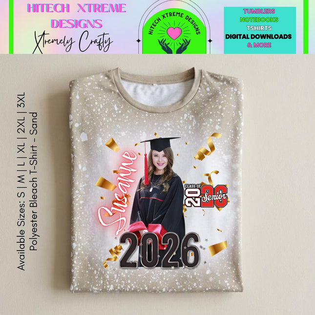 Class of 2026 (B) Graduation Shirt, Senior 2026 Personalized Photo Tee, Custom Graduate Shirt, High School or College Grad Gift