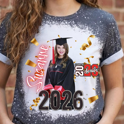 Class of 2026 (B) Graduation Shirt, Senior 2026 Personalized Photo Tee, Custom Graduate Shirt, High School or College Grad Gift