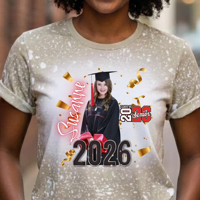 Class of 2026 (B) Graduation Shirt, Senior 2026 Personalized Photo Tee, Custom Graduate Shirt, High School or College Grad Gift