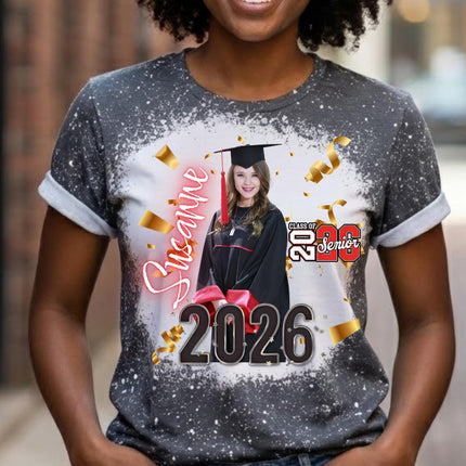 Class of 2026 (B) Graduation Shirt, Senior 2026 Personalized Photo Tee, Custom Graduate Shirt, High School or College Grad Gift