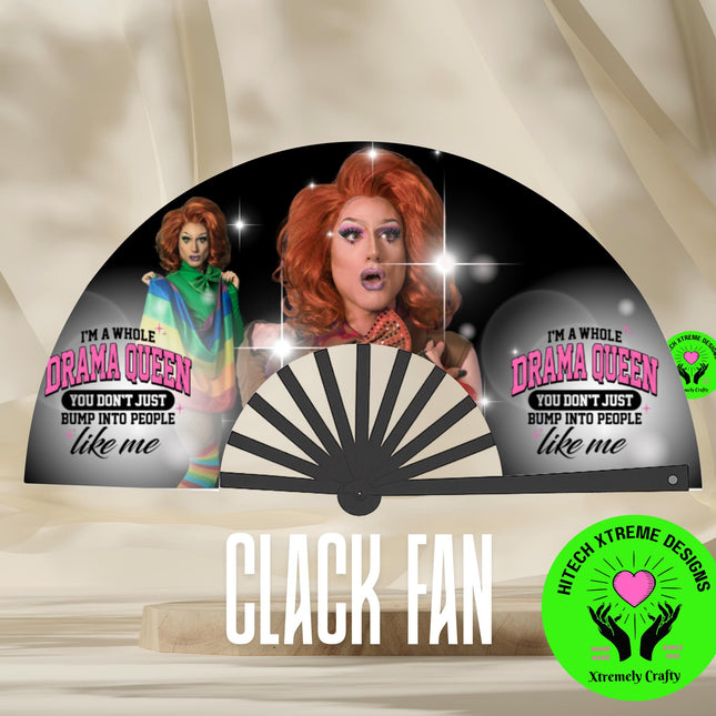 Drama Queen Pride Clack Fan 25x13 (add your photo for free)– Party Favor, Birthday, Wedding, Festival, Sports, Line Dance Gift - Predesigned