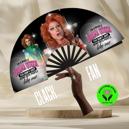 Drama Queen Pride Clack Fan 25x13 (add your photo for free)– Party Favor, Birthday, Wedding, Festival, Sports, Line Dance Gift - Predesigned