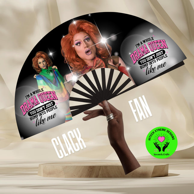 Drama Queen Pride Clack Fan 25x13 (add your photo for free)– Party Favor, Birthday, Wedding, Festival, Sports, Line Dance Gift - Predesigned