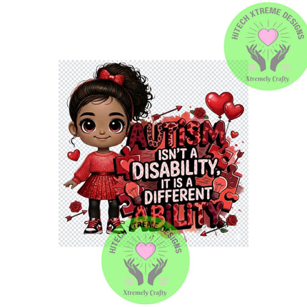 Autism Valentine Digital Download, Wall Art, Autism Awareness Valentine Poster, Different Ability Printable, Classroom Decor (3 images)