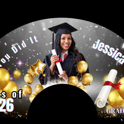 Graduation Clack Fan 25x13 – 2026 Graduation fan with Photo, Party Favor, Gift - Predesigned