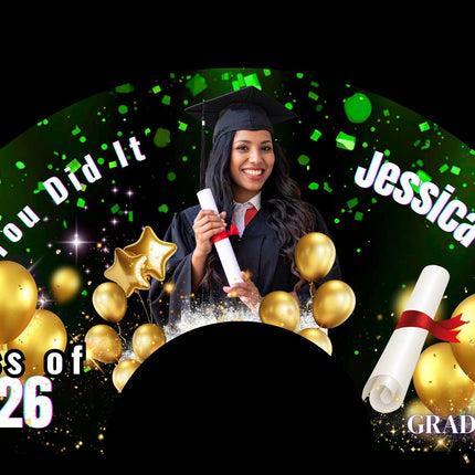Graduation Clack Fan 25x13 – 2026 Graduation fan with Photo, Party Favor, Gift - Predesigned