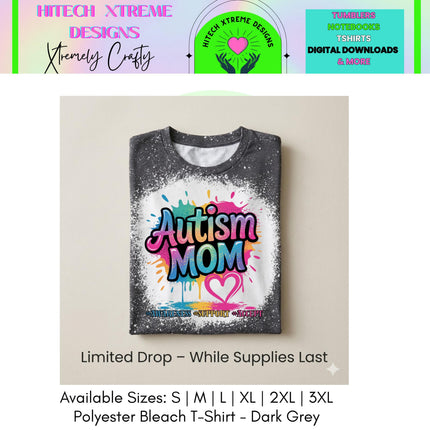 Autism Mom 2 Bleached Inclusion Shirt | Limited Edition Tee | Graphic Shirt | Unisex Adult Tee