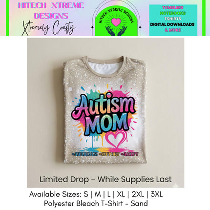 Autism Mom 2 Bleached Inclusion Shirt | Limited Edition Tee | Graphic Shirt | Unisex Adult Tee