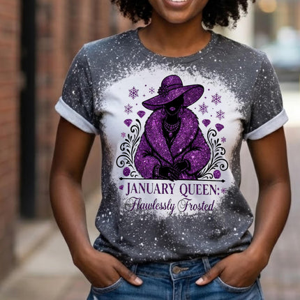 January Queen Shirt | Birthday Month T-Shirt | Royal Birthday Tee | Glam Graphic Shirt | Birthday Gift for Her