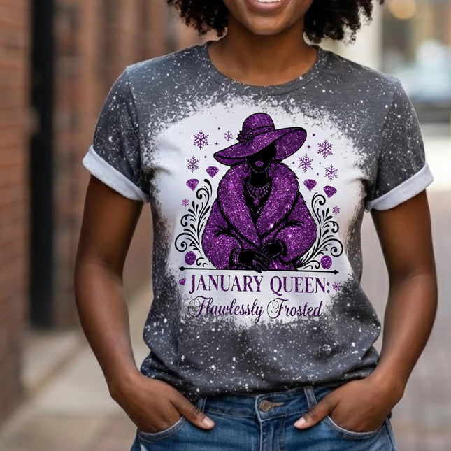 January Queen Shirt | Birthday Month T-Shirt | Royal Birthday Tee | Glam Graphic Shirt | Birthday Gift for Her