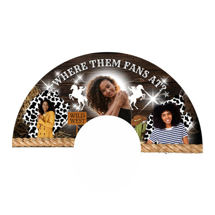 Clack Fan 25x13 – Where them fans at? with Photo, Party Favor, Birthday, Wedding, Festival, Sports, Line Dance Gift -hand fan- Predesigned