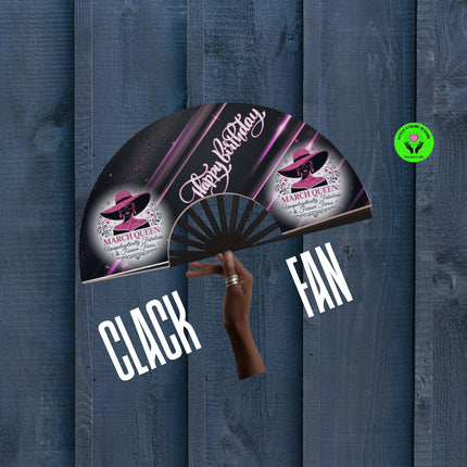 March Birthday Custom Clack Fan 25x13 – Party Favor, Birthday