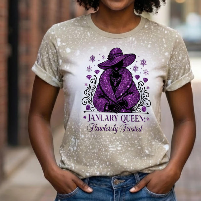January Queen Shirt | Birthday Month T-Shirt | Royal Birthday Tee | Glam Graphic Shirt | Birthday Gift for Her