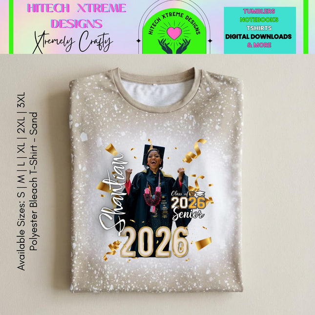 Class of 2026 (A) Graduation Shirt, Senior 2026 Personalized Photo Tee, Custom Graduate Shirt, High School or College Grad Gift