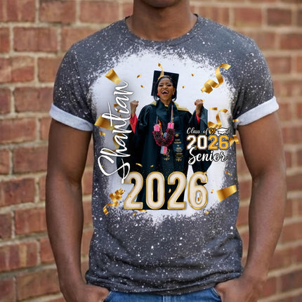 Class of 2026 (A) Graduation Shirt, Senior 2026 Personalized Photo Tee, Custom Graduate Shirt, High School or College Grad Gift