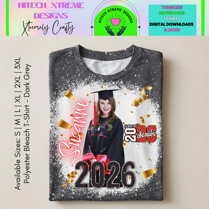 Class of 2026 (B) Graduation Shirt, Senior 2026 Personalized Photo Tee, Custom Graduate Shirt, High School or College Grad Gift