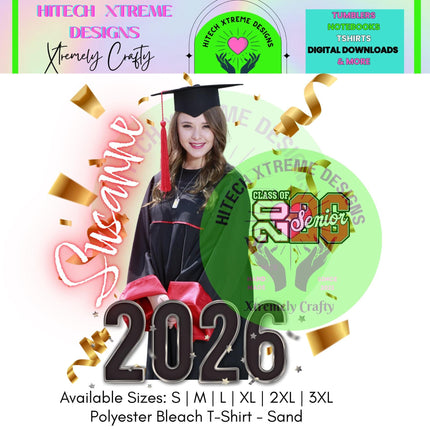 Class of 2026 (B) Graduation Shirt, Senior 2026 Personalized Photo Tee, Custom Graduate Shirt, High School or College Grad Gift