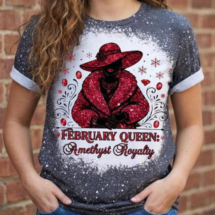 February Queen Shirt | Birthday Month T-Shirt | Royal Birthday Tee | Glam Graphic Shirt | Birthday Gift for Her