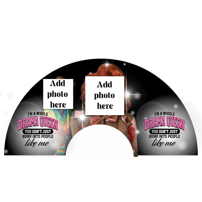 Drama Queen Pride Clack Fan 25x13 (add your photo for free)– Party Favor, Birthday, Wedding, Festival, Sports, Line Dance Gift - Predesigned