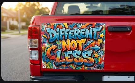 Autism Acceptance Bumper Sticker | Different Not Less Car Decal | Neurodiversity Inclusion Sticker | Autism Mom Advocate Gift 5inch x 5inch