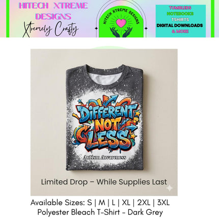 Autism Acceptance Shirt | Different Not Less T-Shirt | Neurodiversity Inclusion Tee | Autism Mom Advocate Shirt | Inclusive Apparel