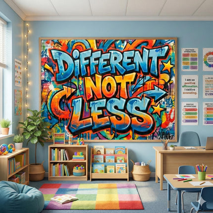 Autism Acceptance Digital Download | Different Not Less Printable Art | Neurodiversity Poster | Autism Classroom Decor | Instant Download