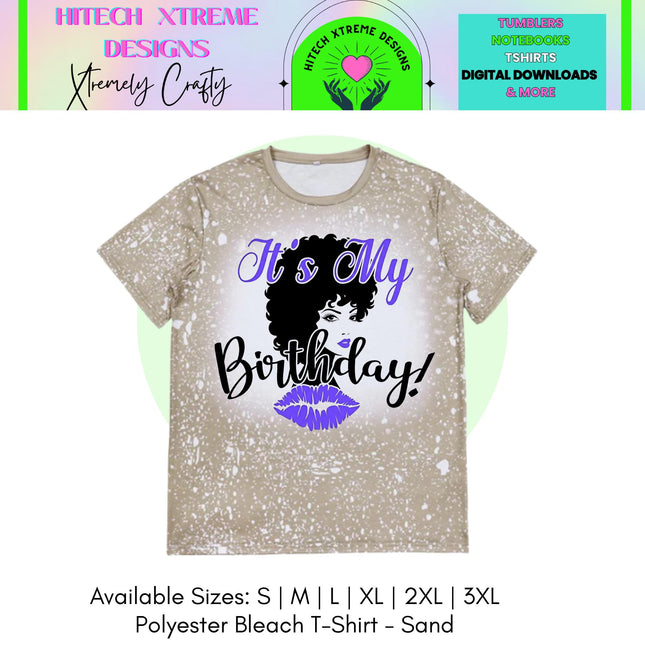 Birthday Bleached Shirt | It’s My Birthday Tee | Custom Birthday T Shirt | Bleach Wash Graphic Tee | Birthday Outfit for Women