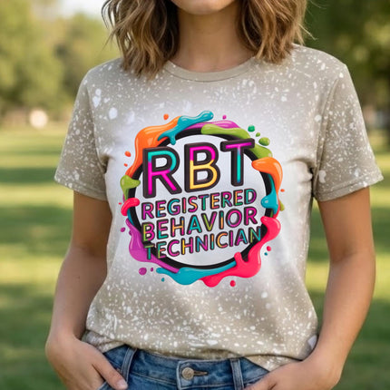 RBT Shirt Registered Behavior Technician Tee | ABA Therapist Shirt | Autism Support Gift | RBT Appreciation Shirt | Bleached Tee
