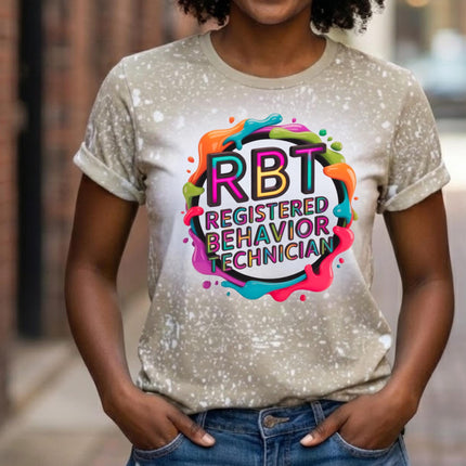 RBT Shirt Registered Behavior Technician Tee | ABA Therapist Shirt | Autism Support Gift | RBT Appreciation Shirt | Bleached Tee