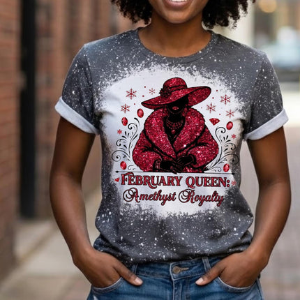 February Queen Shirt | Birthday Month T-Shirt | Royal Birthday Tee | Glam Graphic Shirt | Birthday Gift for Her