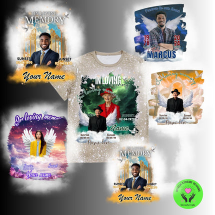 In Loving Memory Shirt Custom Memorial T-Shirt Personalized Photo Bleach Tee Remembrance Shirt Angel Wings Funeral Memorial Gift